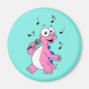 Illustration eines singenden Stegosaurus. Magnet