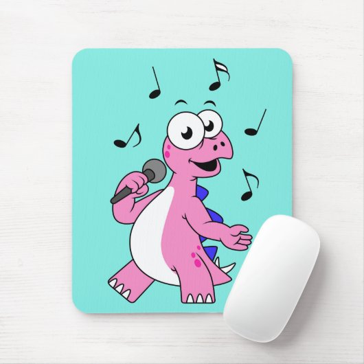 Illustration eines singenden Stegosaurus. Mousepad (Mit Mouse)