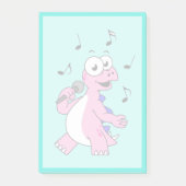 Illustration eines singenden Stegosaurus. Post-it Klebezettel (Vorderseite)