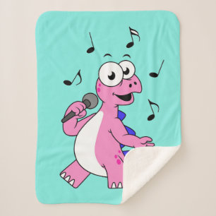Illustration eines singenden Stegosaurus. Sherpadecke