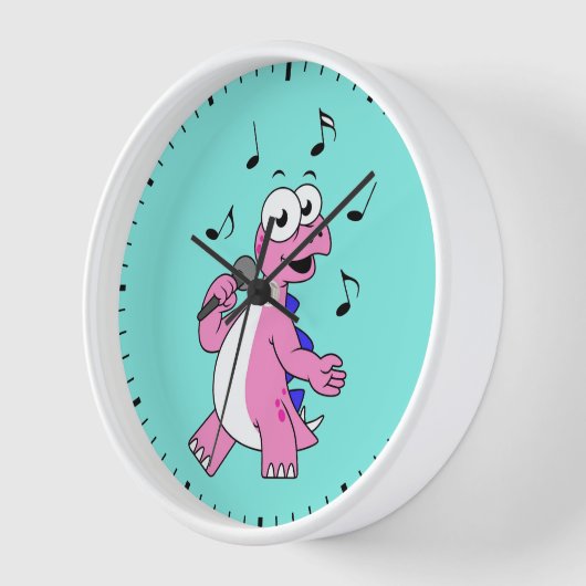 Illustration eines singenden Stegosaurus. Uhr (Winkel)