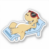 Illustration eines Sonnenbades Tyrannosaurus Rex. Aufkleber (Vorderseite)