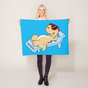 Illustration eines Sonnenbades Tyrannosaurus Rex. Fleecedecke