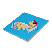 Illustration eines Sonnenbades Tyrannosaurus Rex. Fliese (Seite)