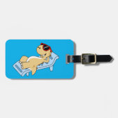 Illustration eines Sonnenbades Tyrannosaurus Rex. Gepäckanhänger (Vorderseite horizontal)