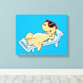 Illustration eines Sonnenbades Tyrannosaurus Rex. Leinwanddruck (Insitu (Holzboden))