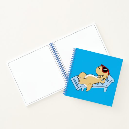 Illustration eines Sonnenbades Tyrannosaurus Rex. Notizblock (Innenseite)