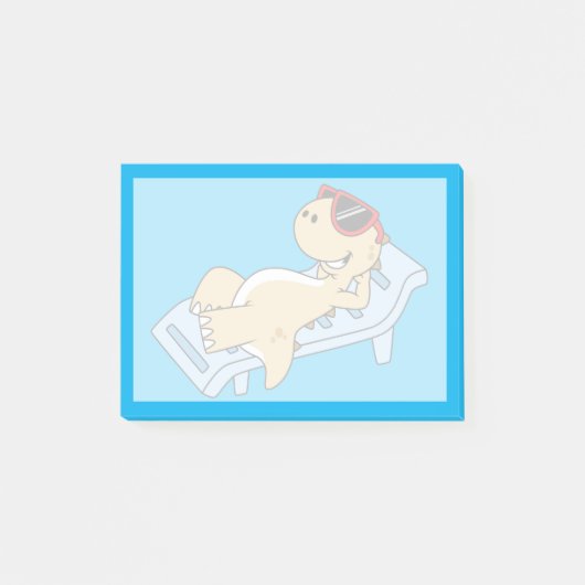 Illustration eines Sonnenbades Tyrannosaurus Rex. Post-it Klebezettel (Vorderseite)