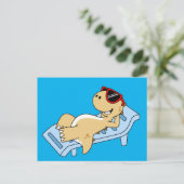 Illustration eines Sonnenbades Tyrannosaurus Rex. Postkarte (Stehend Vorderseite)