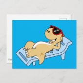Illustration eines Sonnenbades Tyrannosaurus Rex. Postkarte (Vorne/Hinten)