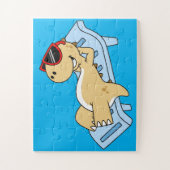 Illustration eines Sonnenbades Tyrannosaurus Rex. Puzzle (Vertikal)