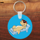 Illustration eines Sonnenbades Tyrannosaurus Rex. Schlüsselanhänger (Rückseite)