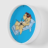 Illustration eines Sonnenbades Tyrannosaurus Rex. Uhr (Winkel)