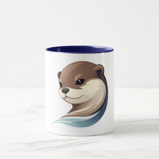 Illustration eines spielerischen Otters Tasse (Zentrum)