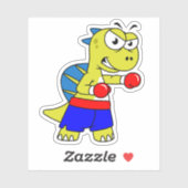 Illustration eines Spinosaurus-Boxens. Aufkleber (Blatt)