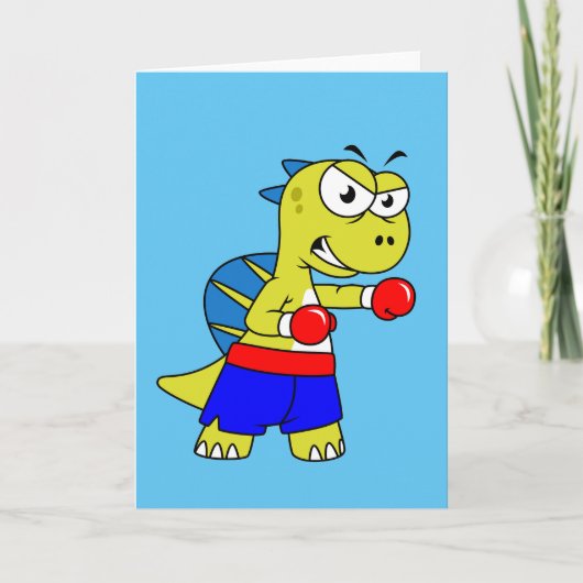 Illustration eines Spinosaurus-Boxens. Karte (Vorderseite)