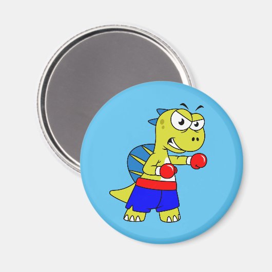 Illustration eines Spinosaurus-Boxens. Magnet (Vorderseite/Rückseite)