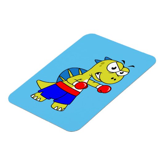 Illustration eines Spinosaurus-Boxens. Magnet (Linke Seite)