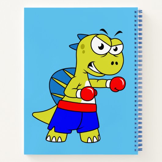 Illustration eines Spinosaurus-Boxens. Notizblock (Rückseite)