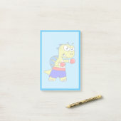 Illustration eines Spinosaurus-Boxens. Post-it Klebezettel (Auf Schreibtisch)