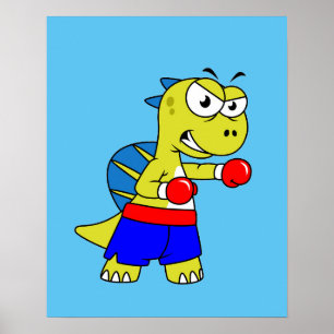 Illustration eines Spinosaurus-Boxens. Poster