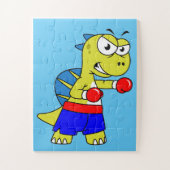 Illustration eines Spinosaurus-Boxens. Puzzle (Vertikal)