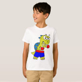 Illustration eines Spinosaurus-Boxens. T-Shirt (Vorne ganz)