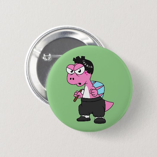 Illustration eines Spinosaurus-Bruce-Lees. Button (Vorne & Hinten)