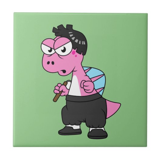 Illustration eines Spinosaurus-Bruce-Lees. Fliese (Vorderseite)