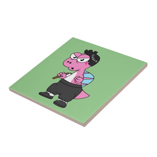 Illustration eines Spinosaurus-Bruce-Lees. Fliese (Seite)