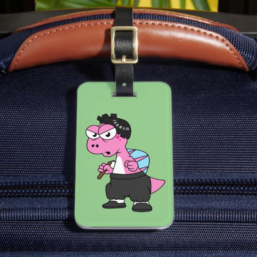 Illustration eines Spinosaurus-Bruce-Lees. Gepäckanhänger (Vorderseite Insitu 2)