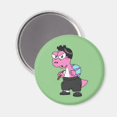 Illustration eines Spinosaurus-Bruce-Lees. Magnet (Vorderseite/Rückseite)