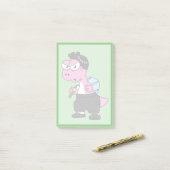 Illustration eines Spinosaurus-Bruce-Lees. Post-it Klebezettel (Auf Schreibtisch)