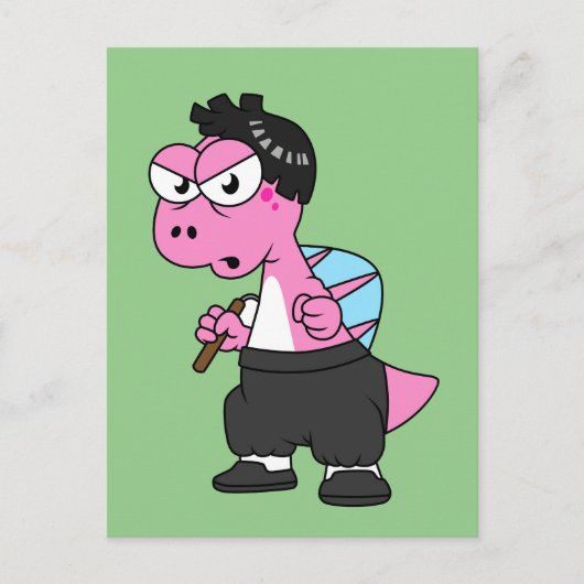 Illustration eines Spinosaurus-Bruce-Lees. Postkarte (Vorderseite)