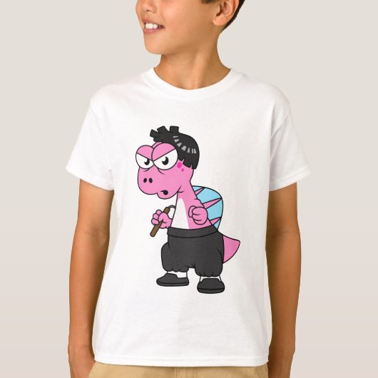 Illustration eines Spinosaurus-Bruce-Lees. T-Shirt (Vorderseite)