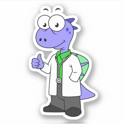 Illustration eines Spinosaurus-Doktors. Aufkleber (Vorderseite)