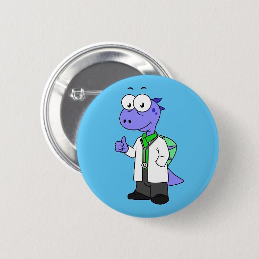 Illustration eines Spinosaurus-Doktors. Button (Vorne & Hinten)