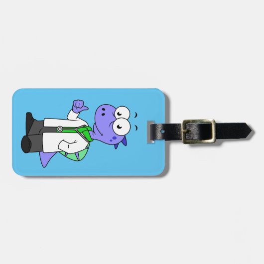 Illustration eines Spinosaurus-Doktors. Gepäckanhänger (Vorderseite horizontal)