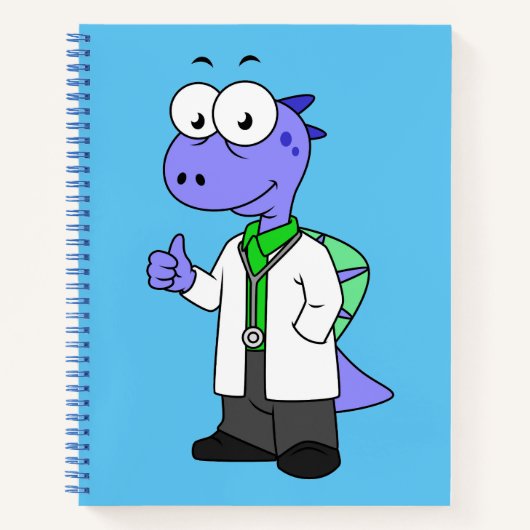 Illustration eines Spinosaurus-Doktors. Notizblock (Vorderseite)