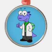 Illustration eines Spinosaurus-Doktors. Ornament Aus Metall (Vorne)