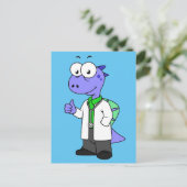 Illustration eines Spinosaurus-Doktors. Postkarte (Stehend Vorderseite)