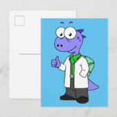 Illustration eines Spinosaurus-Doktors. Postkarte (Vorne/Hinten)