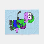 Illustration eines Spinosaurus-Hockeyspielers. Fleecedecke (Vorderseite (Horizontal))