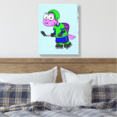Illustration eines Spinosaurus-Hockeyspielers. Leinwanddruck (Insitu (Schlafzimmer))