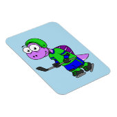 Illustration eines Spinosaurus-Hockeyspielers. Magnet (Rechte Seite)