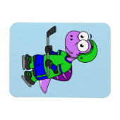 Illustration eines Spinosaurus-Hockeyspielers. Magnet (Horizontal)
