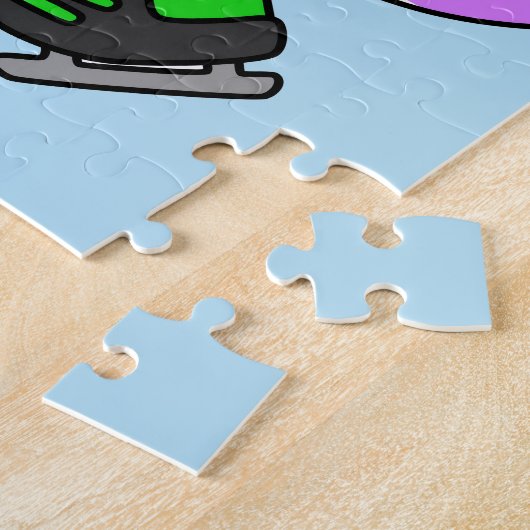 Illustration eines Spinosaurus-Hockeyspielers. Puzzle (Seite)