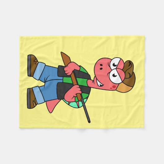 Illustration eines Spinosaurus-Jägers mit Schusswa Fleecedecke (Vorderseite (Horizontal))