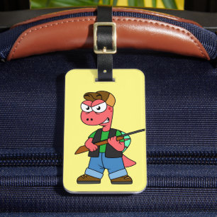 Illustration eines Spinosaurus-Jägers mit Schusswa Gepäckanhänger