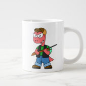 Illustration eines Spinosaurus-Jägers mit Schusswa Jumbo-Tasse (Rechts)